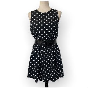 My Michelle Black and White Polka Dot Sleeveless Romper